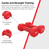 2x Mancuernas de neopreno de 2 kg