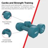 2x Mancuernas de neopreno de 4 kg