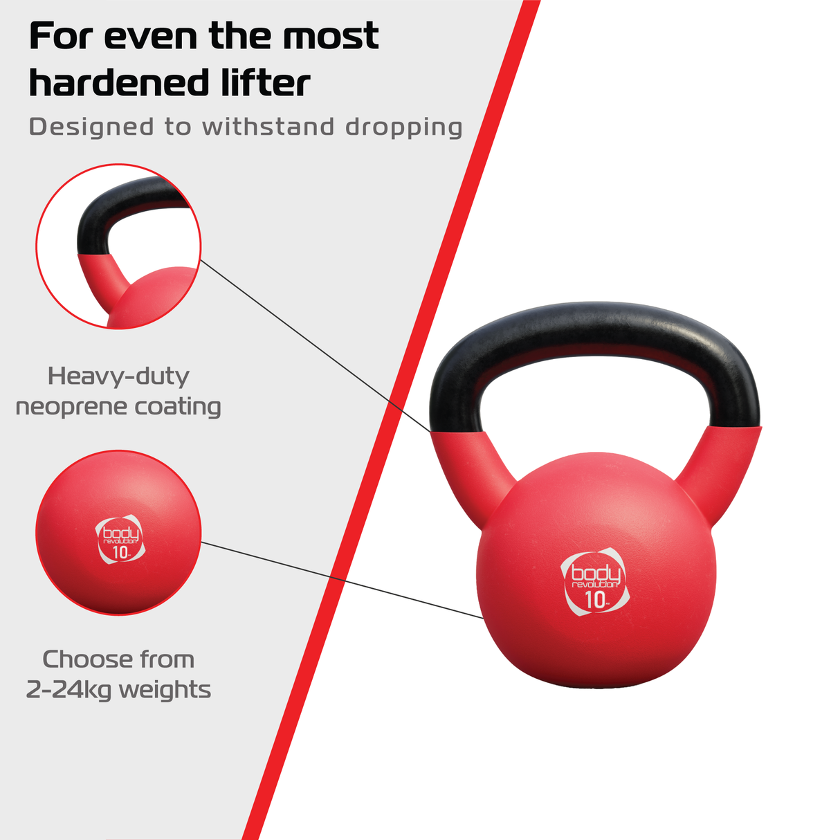 Pesa Rusa Kettlebell de Neopreno Body Revolution - 10kg