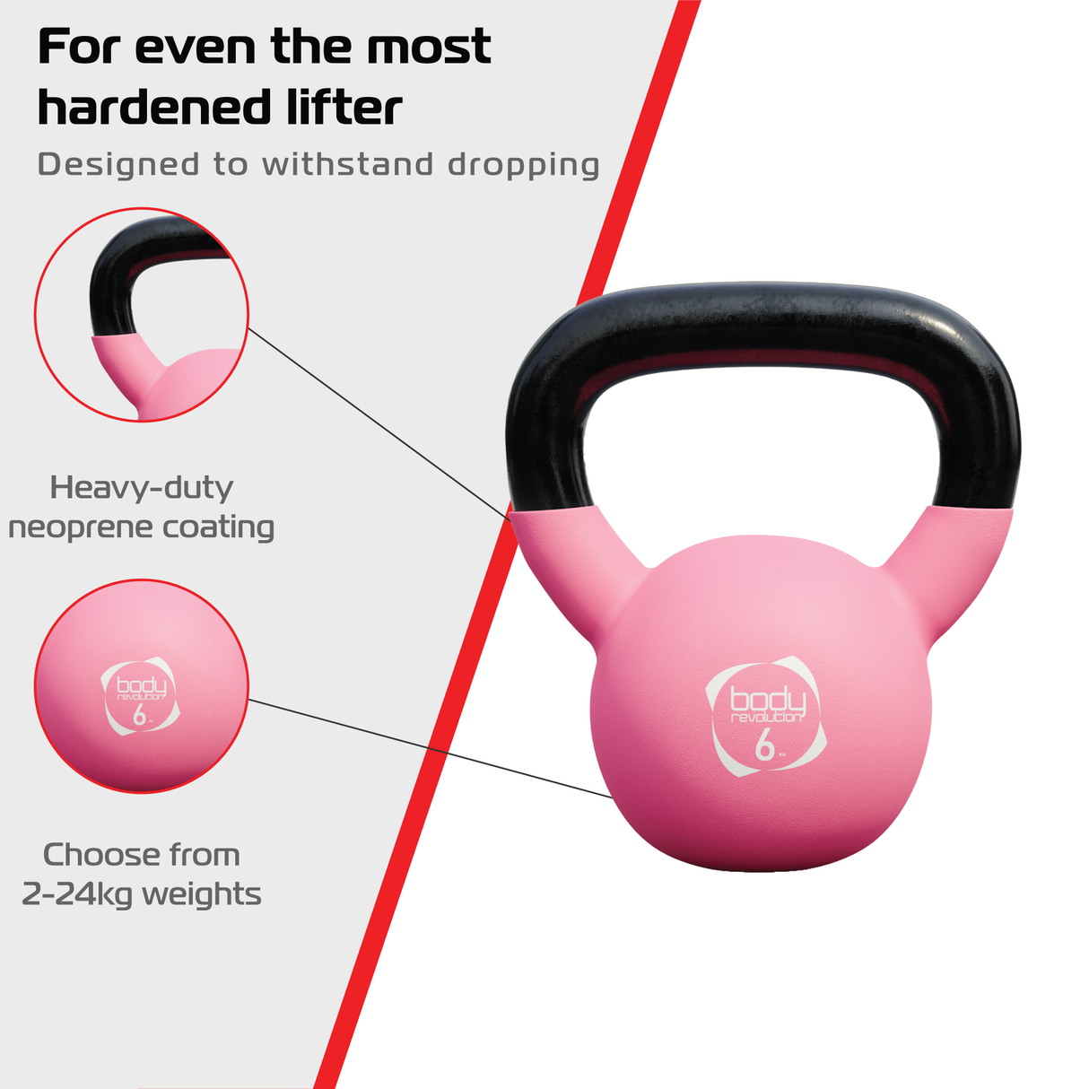 Pesa Rusa Kettlebell de Neopreno Body Revolution - 6kg