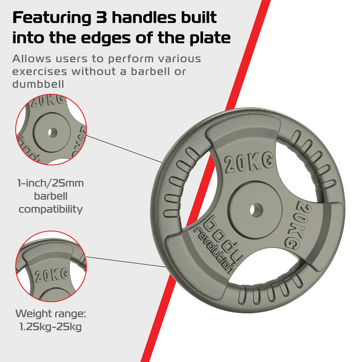 2x Placas de Pesas Disco con Agarre - 20Kg