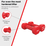 2x Mancuernas de neopreno de 2 kg