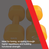 2x Mancuernas de neopreno de 6 kg