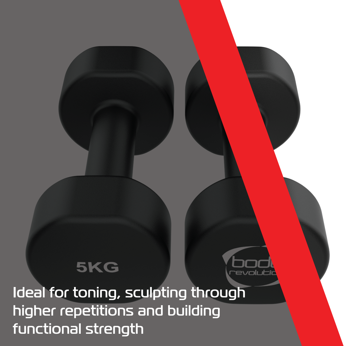 2x Mancuernas de neopreno de 5 kg