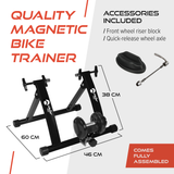 Rodillo magnético Velo Pro plateado con alfombrilla, estructura robusta, detalles en negro, ideal para entrenamientos en casa