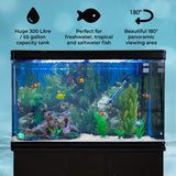 Acuario de 300L con Mueble Negro, Accesorios y Grava Blanca