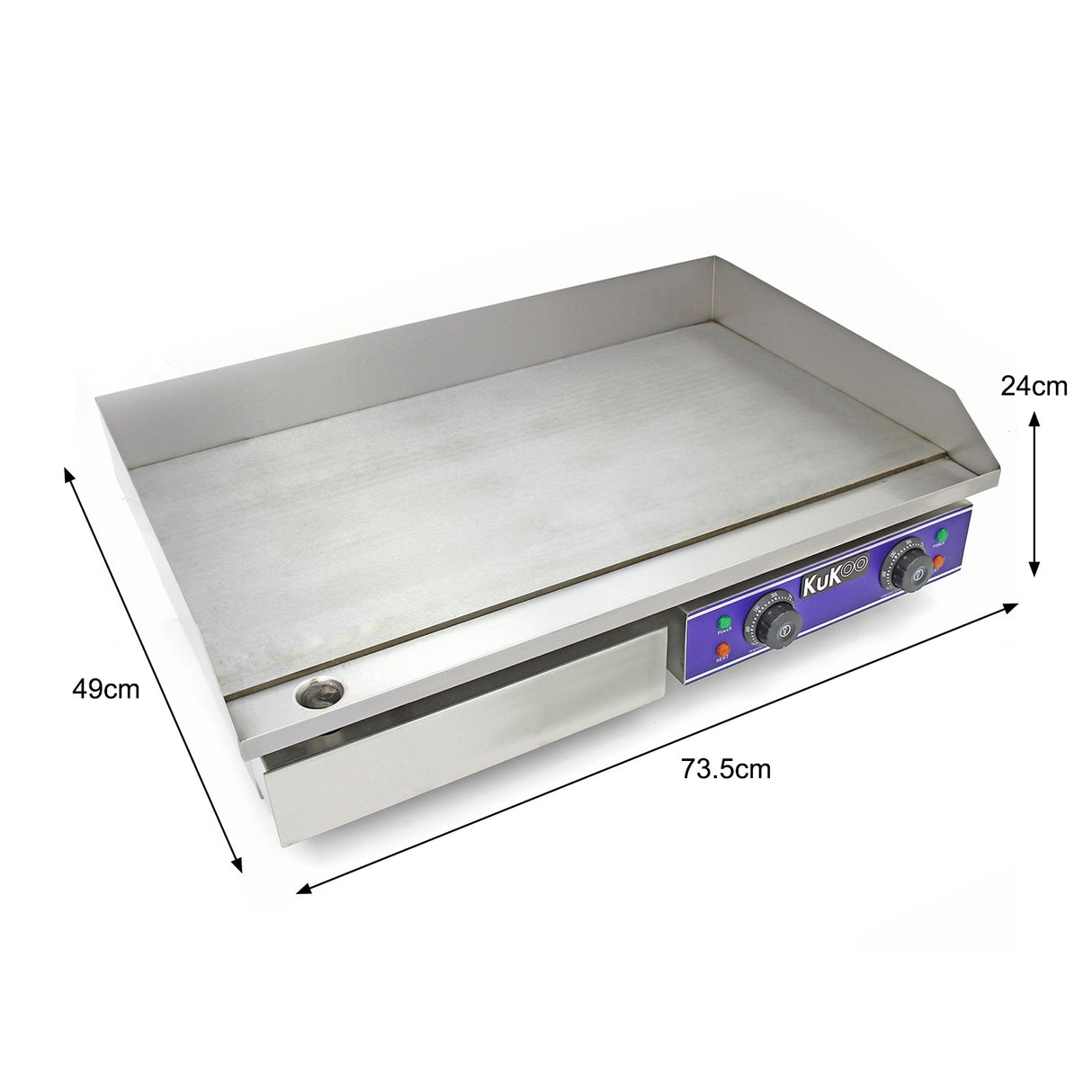 Plancha Eléctrica de Cocina Kukoo 70cm de Acero Inoxidable