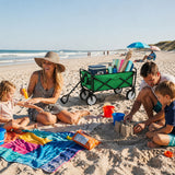 Carrito Plegable Todoterreno para Playa y Festivales Verde