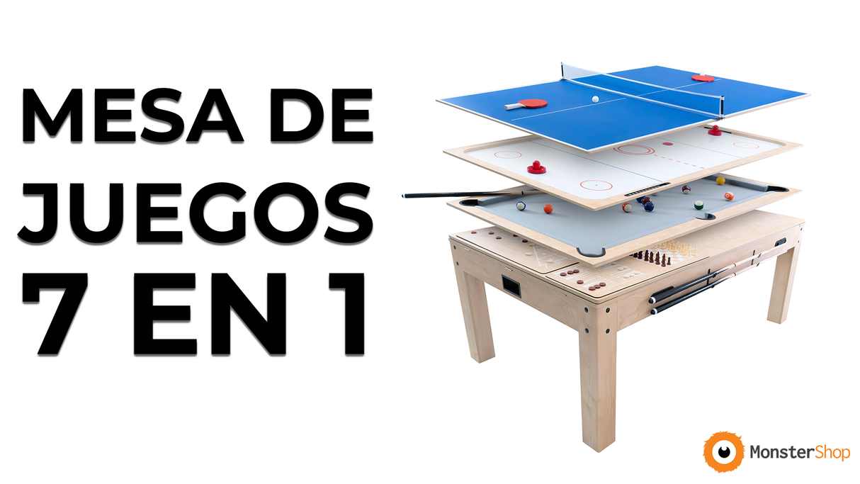 Mesa de Juegos 7 en 1 – Roble