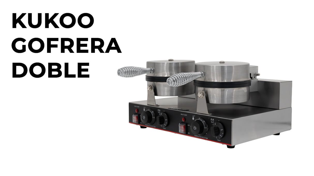 Gofrera Doble Eléctrica de Acero Inoxidable