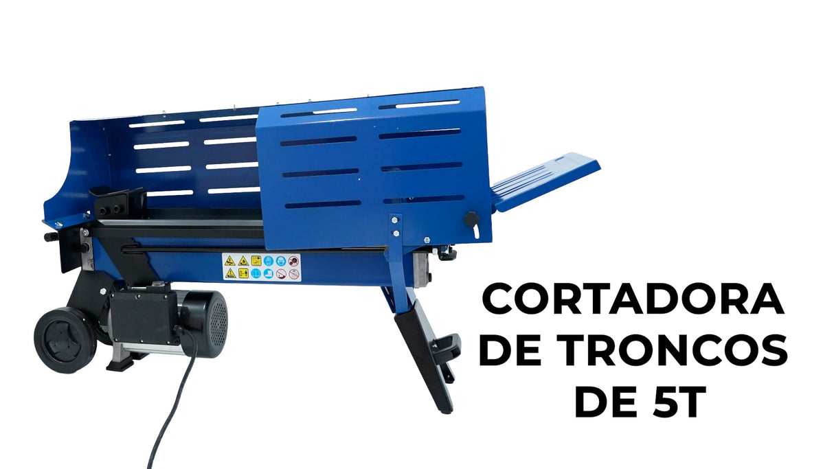 Cortadora de Troncos de 5T para Madera 3L Motor Eléctrico Hidráulico de 2000W