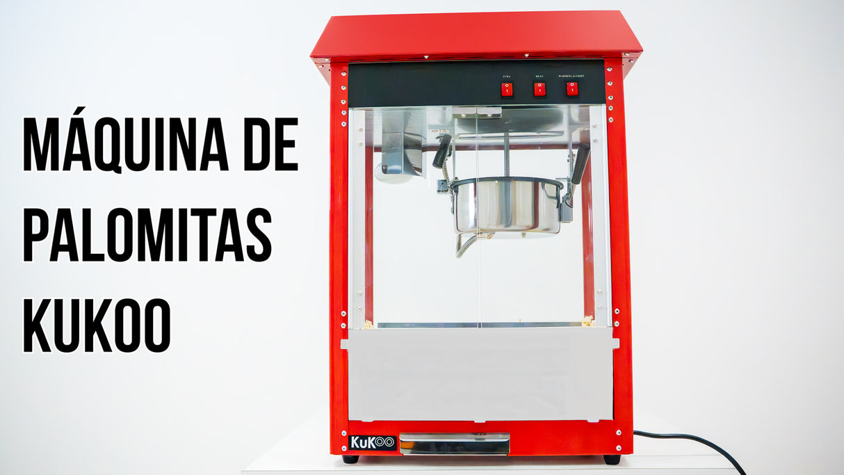 Maquina para Hacer Palomitas de Maíz en Acero y Cristal para Fiestas y Eventos