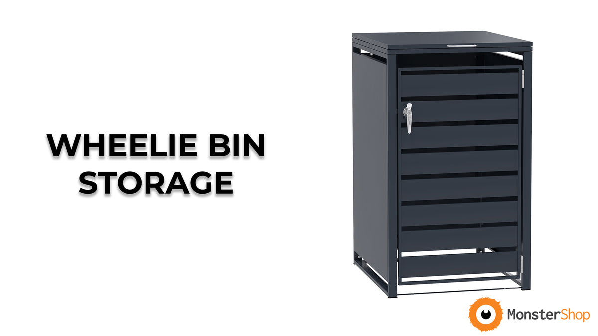 Armario Metálico Individual para Cubo de Basura - Antracita y Efecto Madera