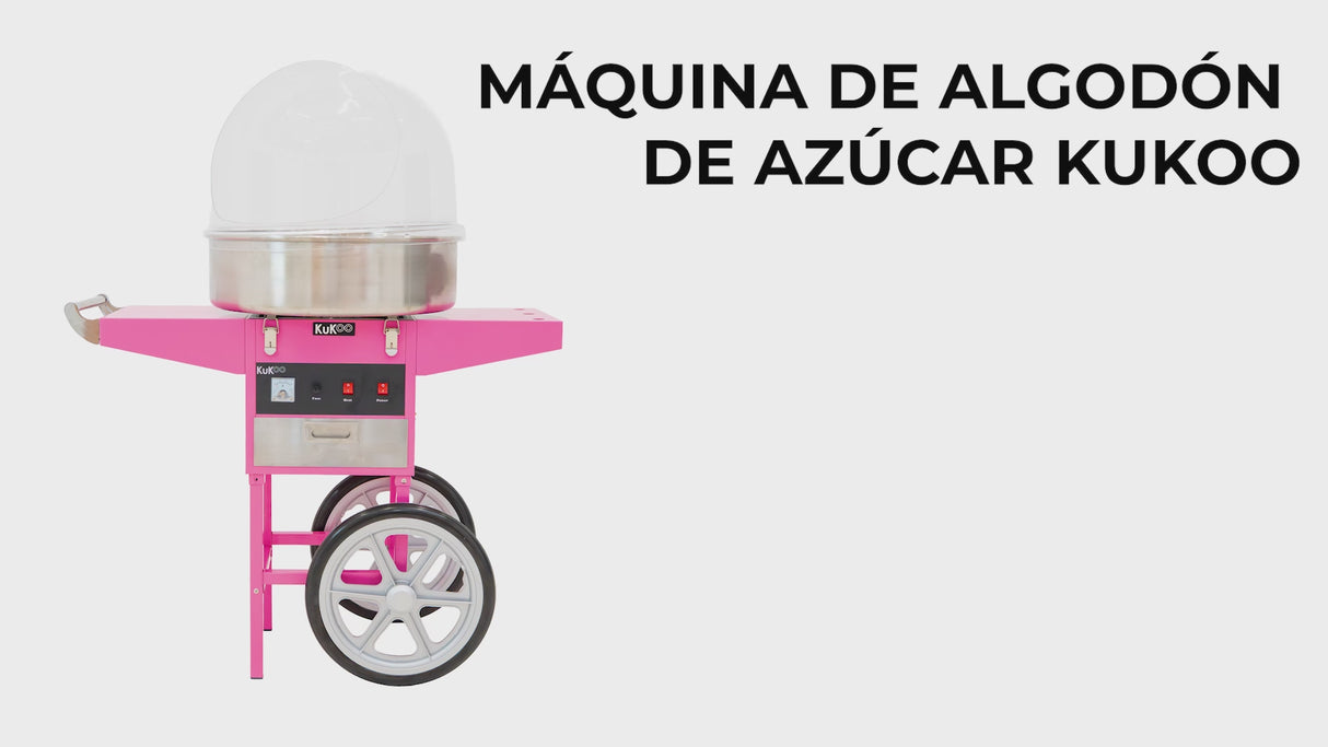 Máquina de Algodón de Azúcar con Domo Protector y Carrito