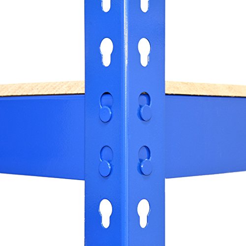 2 Estanterías Metálicas Azules T-RAX de 75 cm x 150 cm x 30 cm con Conectores de Bahía GRATIS