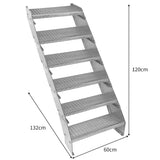 Escalera Galvanizada Ajustable de 6 Escalones– 600mm de Ancho