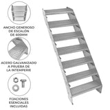 Escalera Galvanizada Ajustable de 7 Escalones – 600mm de Ancho