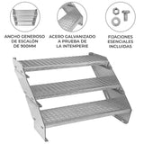 Escalera Galvanizada Ajustable de 3 Escalones – 900mm de Ancho
