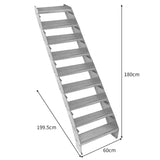 Escalera Galvanizada Ajustable de 9 Escalones – 600mm de Ancho