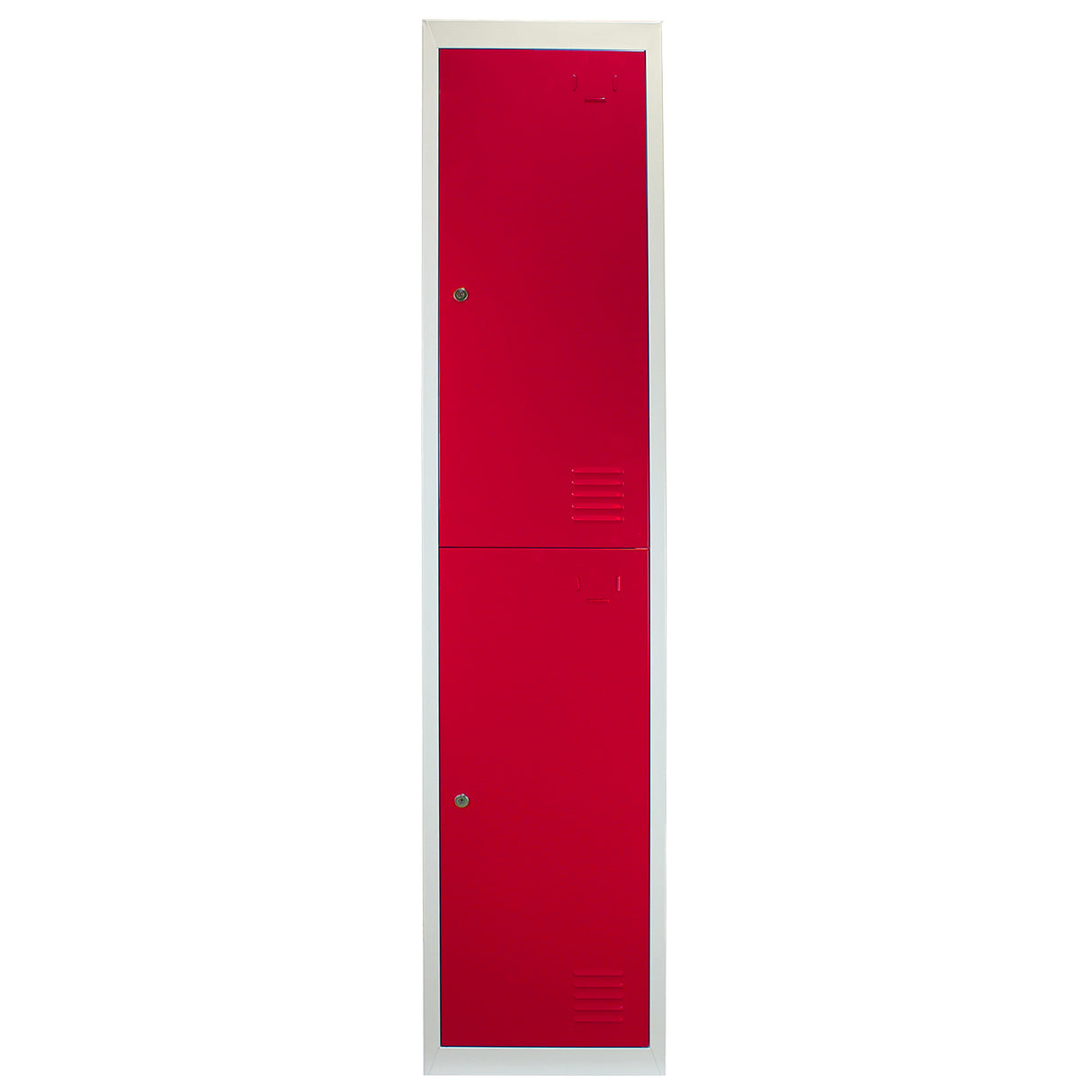 Taquilla para Ensamblar con 2 Puertas Rojas de Acero 45cm x 38cm x 180cm para Escuelas, Gimnasios y Vestuarios