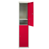 Taquilla para Ensamblar con 2 Puertas Rojas de Acero 45cm x 38cm x 180cm para Escuelas, Gimnasios y Vestuarios