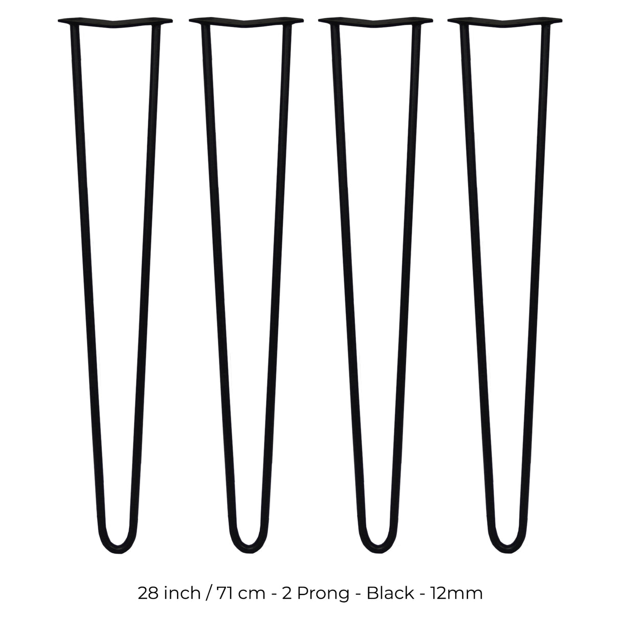 4 Patas de Horquilla SkiSki Legs 71cm Acero Negro 2 Dientes 12mm