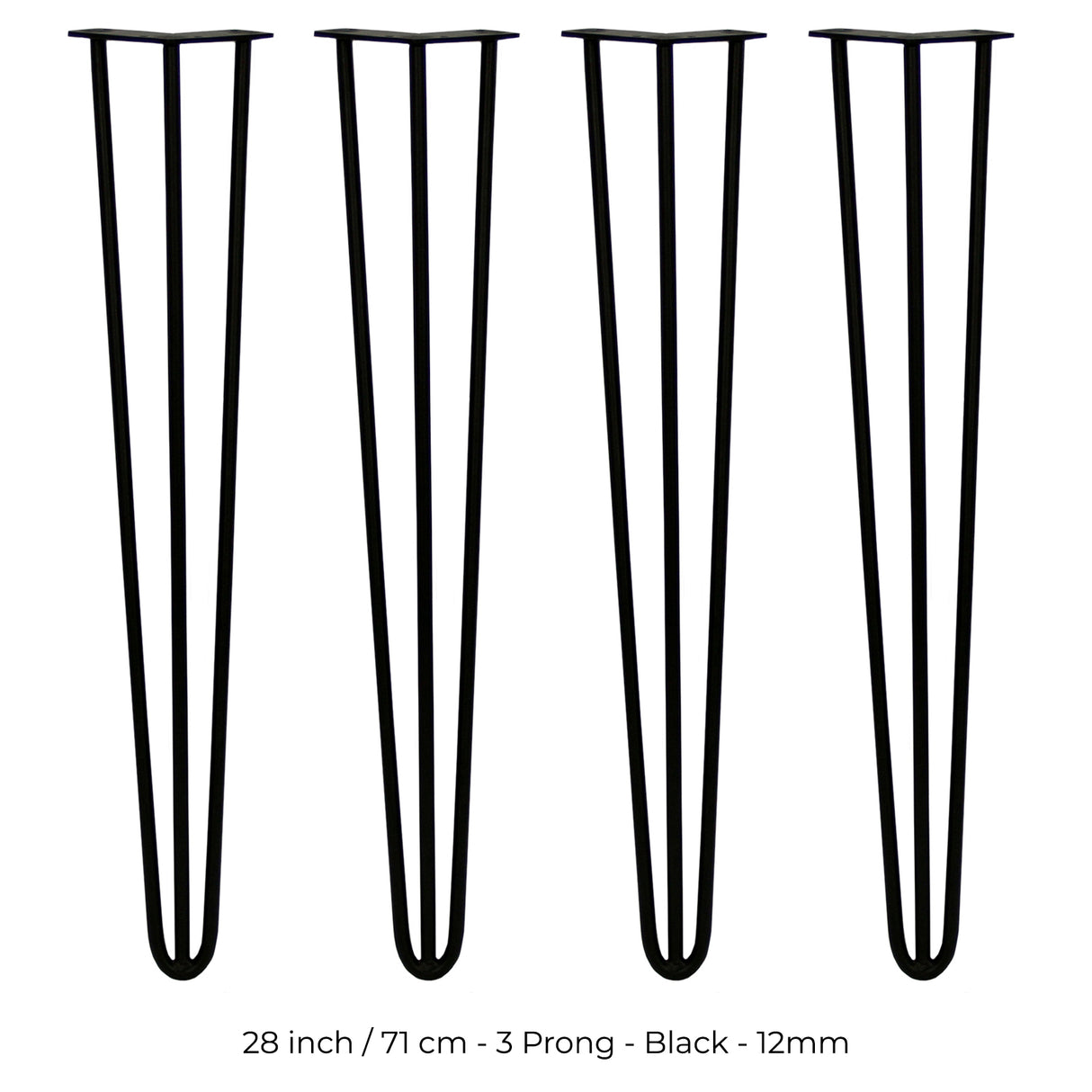4 Patas de Horquilla SkiSki Legs 71cm Acero Negro 3 Dientes 12mm