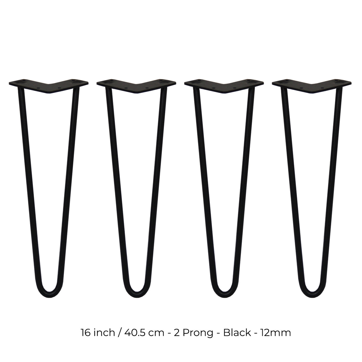 4 Patas de Horquilla SkiSki Legs 40,6cm Acero Negro 2 Dientes 12mm