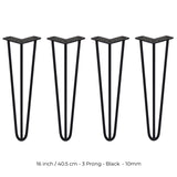 4 Patas de Horquilla SkiSki Legs 40,6cm Acero Negro 3 Dientes 10mm