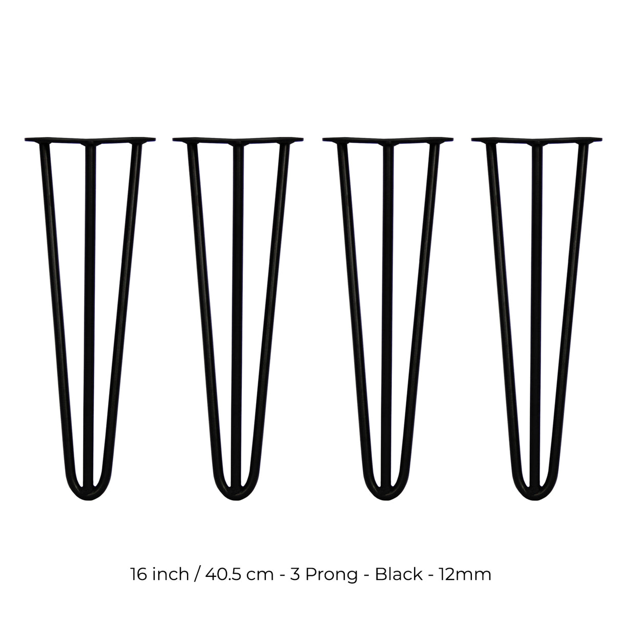 4 Patas de Horquilla SkiSki Legs 40,6cm Acero Negro 3 Dientes 12mm