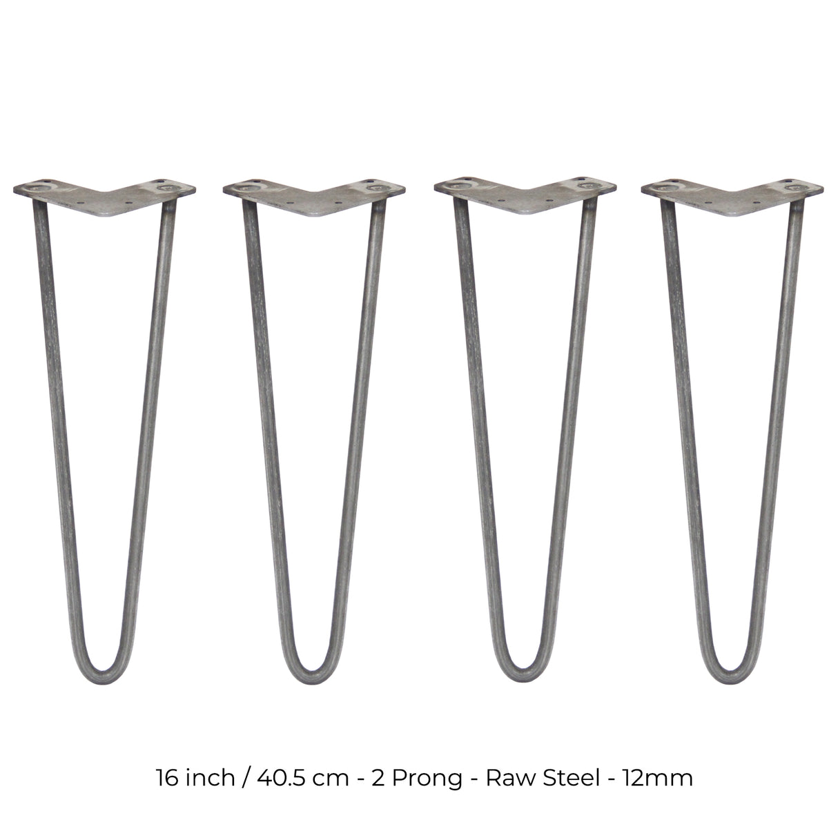 4 Patas de Horquilla SkiSki Legs 40,6cm Acero Natural 2 Dientes 12mm