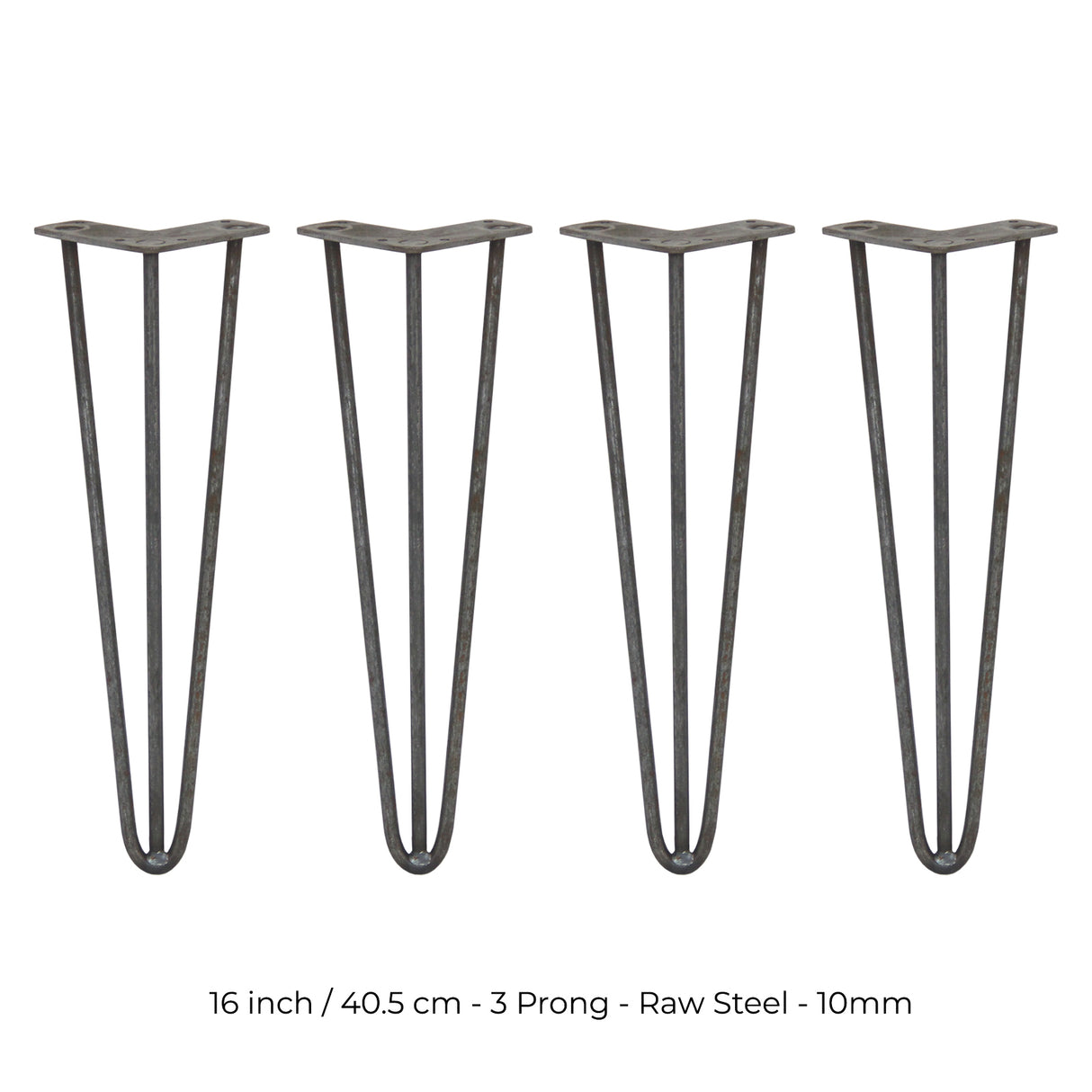 4 Patas de Horquilla SkiSki Legs 40,6cm Acero Natural 3 Dientes 10mm