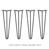 4 Patas de Horquilla SkiSki Legs 40,6cm Acero Natural 3 Dientes 10mm