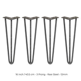 4 Patas de Horquilla SkiSki Legs 40,6cm Acero Natural 3 Dientes 12mm