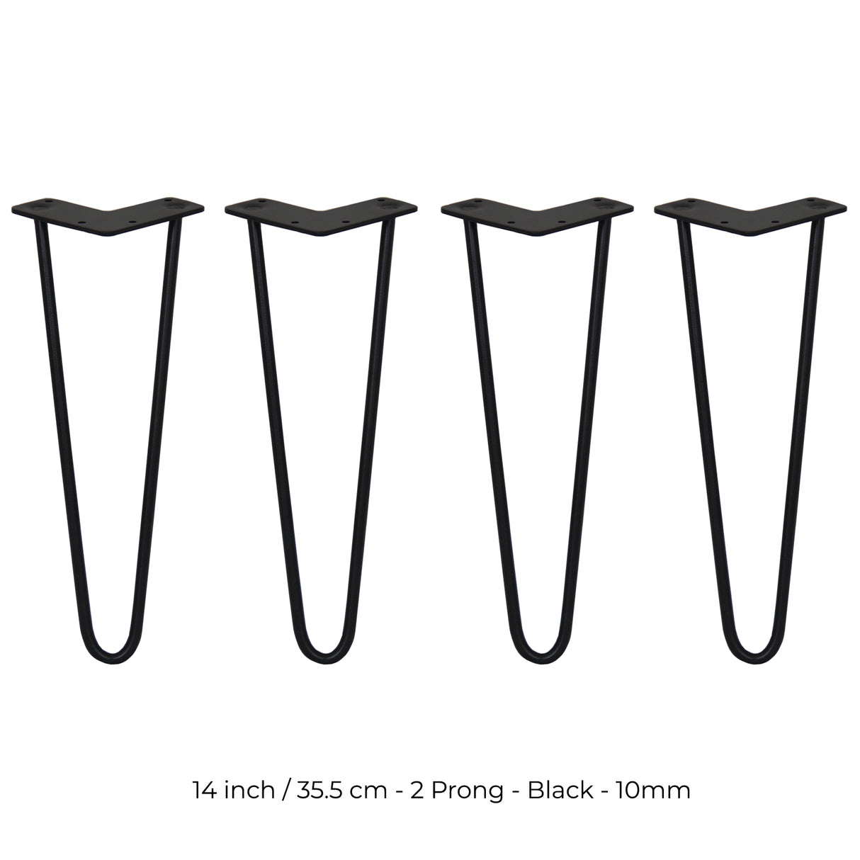 4 Patas de Horquilla SkiSki Legs 35,5cm Acero Negro 2 Dientes 10mm