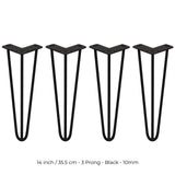 4 Patas de Horquilla SkiSki Legs 35,5cm Acero Negro 3 Dientes 10mm