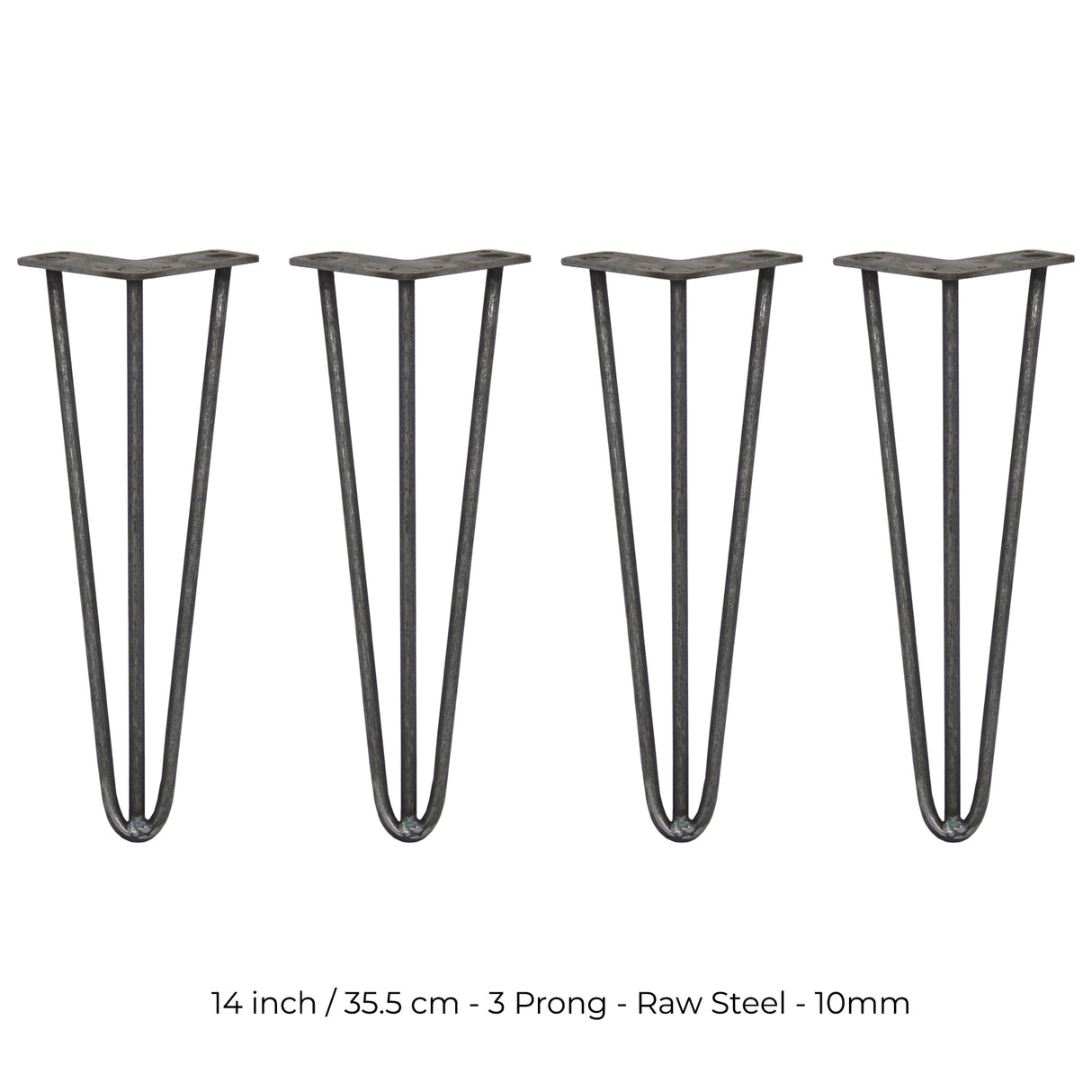 4 Patas de Horquilla SkiSki Legs 35,5cm Acero Natural 3 Dientes 10mm