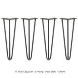 4 Patas de Horquilla SkiSki Legs 35,5cm Acero Natural 3 Dientes 10mm
