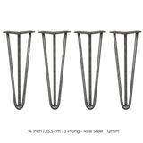 4 Patas de Horquilla SkiSki Legs 35,5cm Acero Natural 3 Dientes 12mm