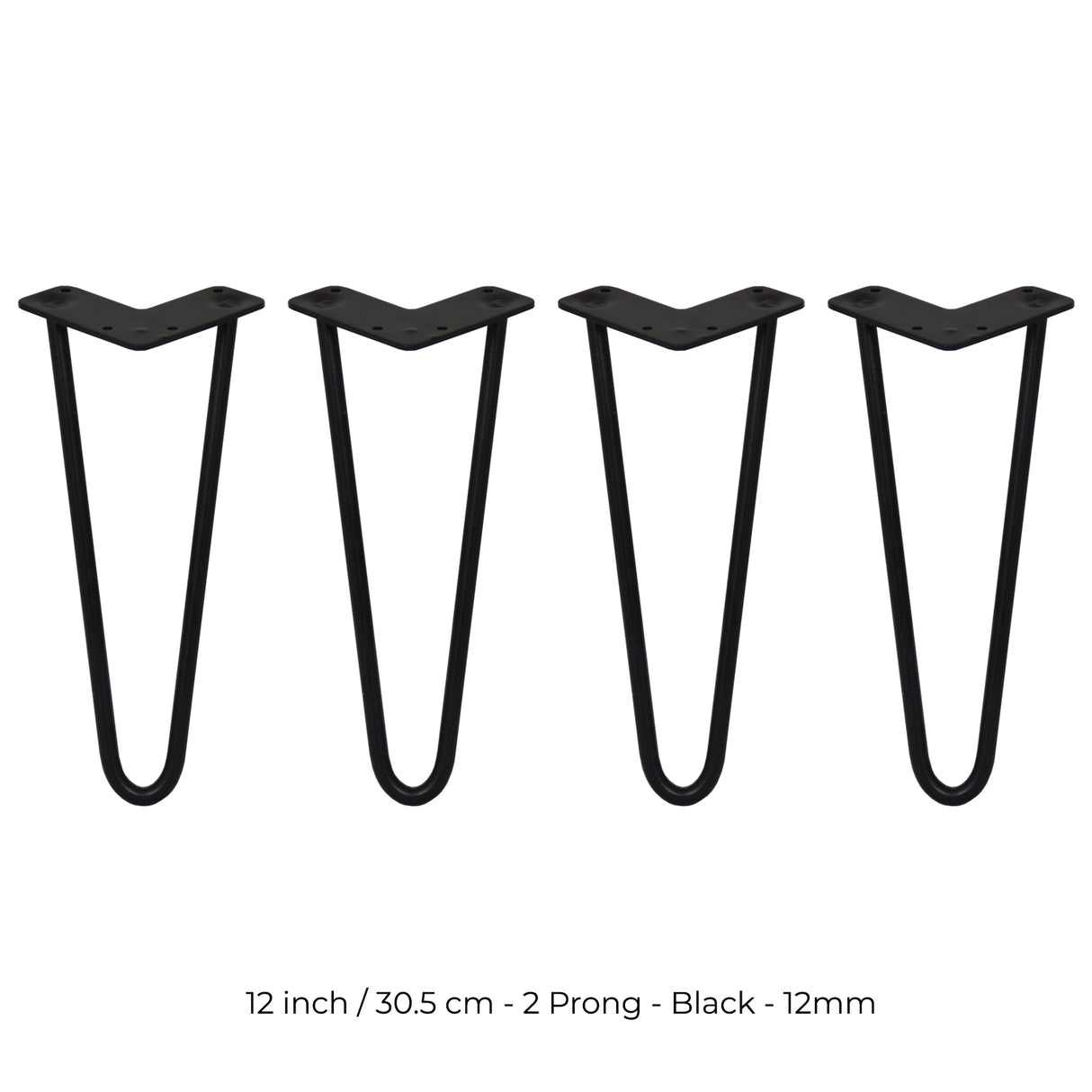 4 Patas de Horquilla SkiSki Legs 30,5cm Acero Negro 2 Dientes 12mm