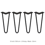 4 Patas de Horquilla SkiSki Legs 30,5cm Acero Negro 2 Dientes 12mm