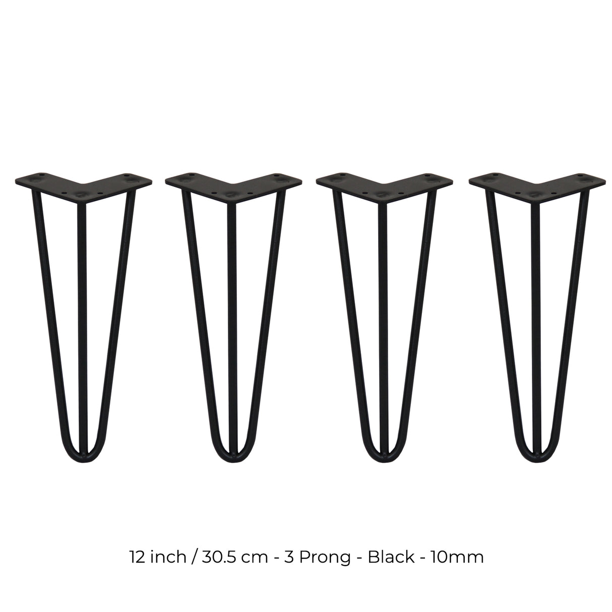 4 Patas de Horquilla SkiSki Legs 30,5cm Acero Negro 3 Dientes 10mm
