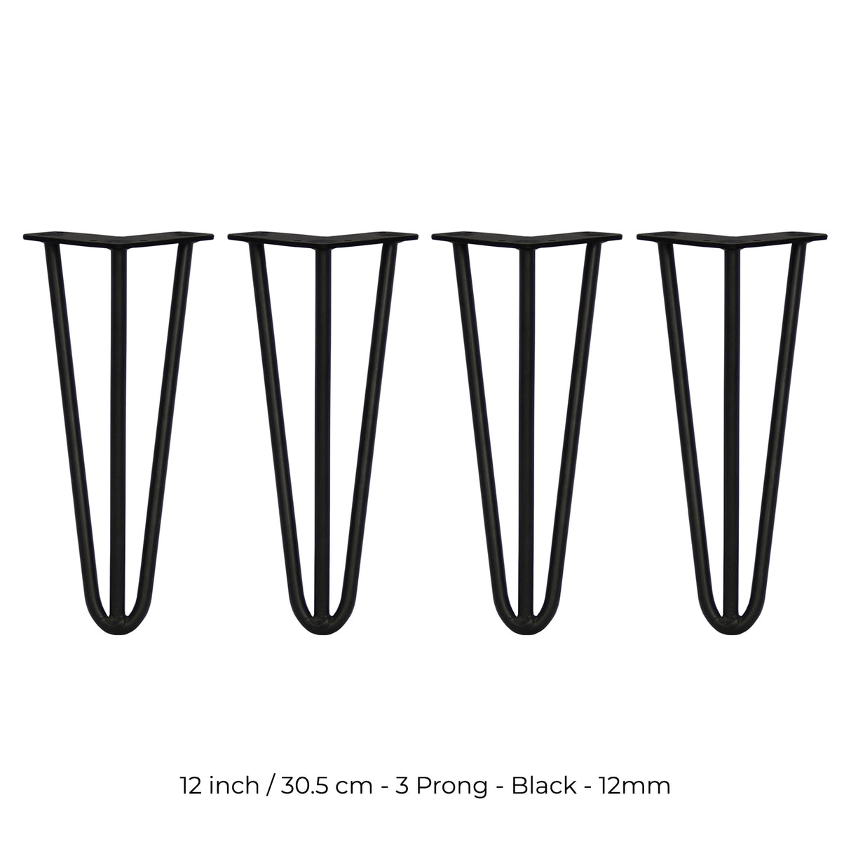 4 Patas de Horquilla SkiSki Legs 30,5cm Acero Negro 3 Dientes 12mm