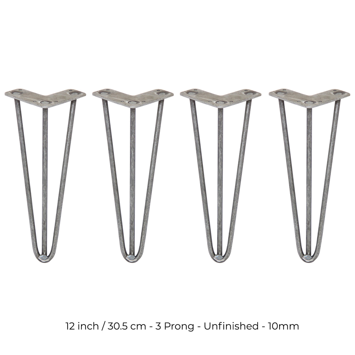 4 Patas de Horquilla SkiSki Legs 30,5cm Acero Natural 3 Dientes 10mm