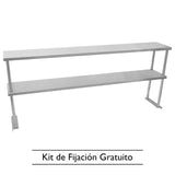 KuKoo Doble Estante Comercial de Acero Inoxidable 180 cm