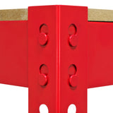 Mesa de Trabajo Q-Rax de Acero Sin Tornillos Roja 90cm x 60cm x 90cm