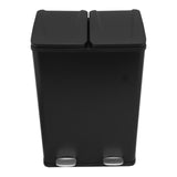 Cubo de Basura con Pedal  Doble 2x30L Reciclaje, Negro