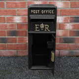 Royal Mail Buzón de Correos Negro Pilar de Hierro Fundido Buzón de Correos para Cartas Montaje para Pared Postal