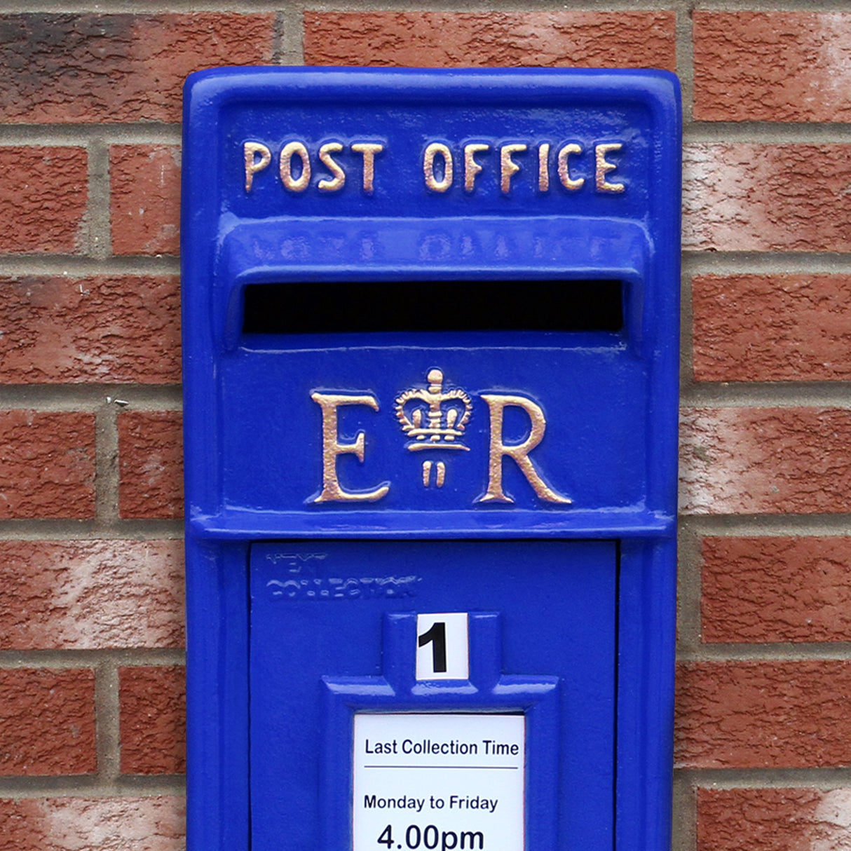 Buzón Royal Mail Azul Escocés Soporte de Suelo de Hierro Fundido y Montaje de Pared