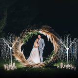 Arco de Boda – Blanco y 2 x Sauce llorón de 180cm con Luces Blancas Cálidas